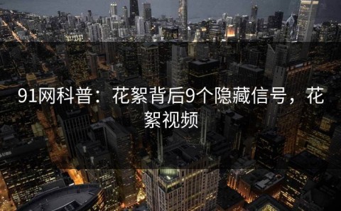 91网科普：花絮背后9个隐藏信号，花絮视频